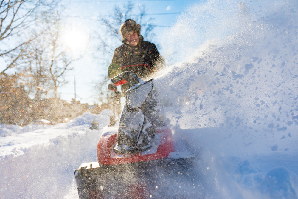 Snow blower in action