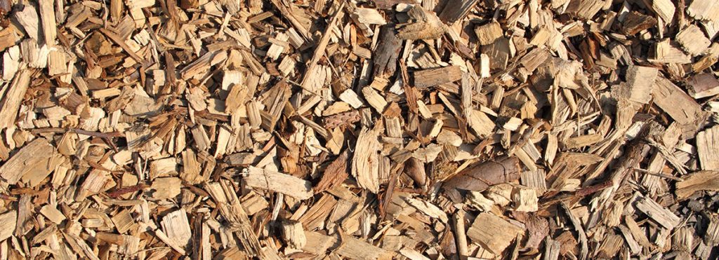 Wood chips made by the garden shredder