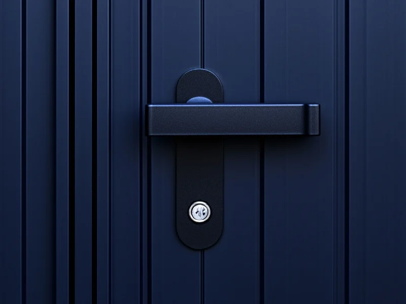 Lock on a shed handle